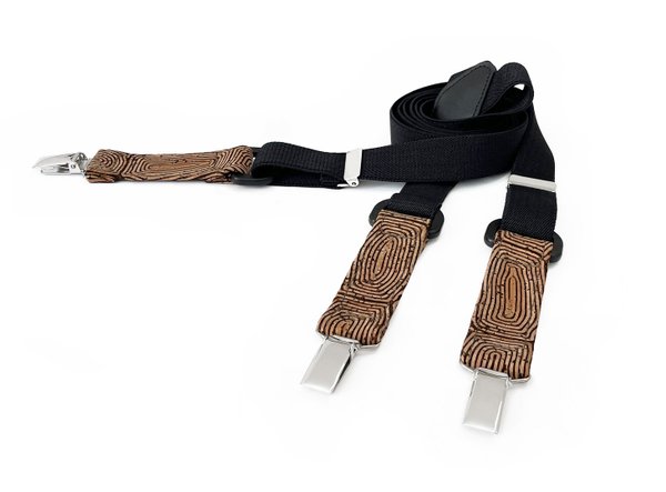 MAY-TIE cork suspenders | Iconic Y-Shape | black | style: Kambium