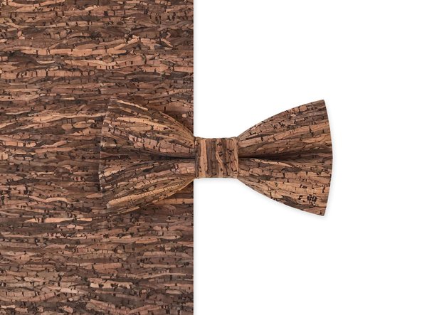 MAY-TIE Fliege aus Kork | Classic Shape | Style: Holz Braun, Wood Brown
