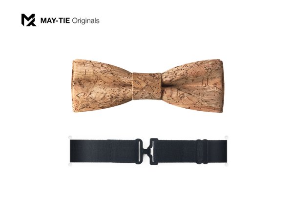 MAY-TIE Men's Bow-Tie | 100% Cork |Slim Shape | Style: Canyon