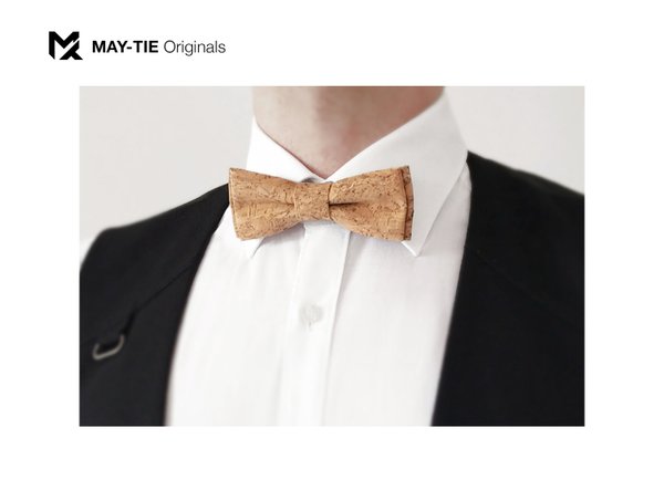 MAY-TIE Men's Bow-Tie | 100% Cork |Slim Shape | Style: Canyon