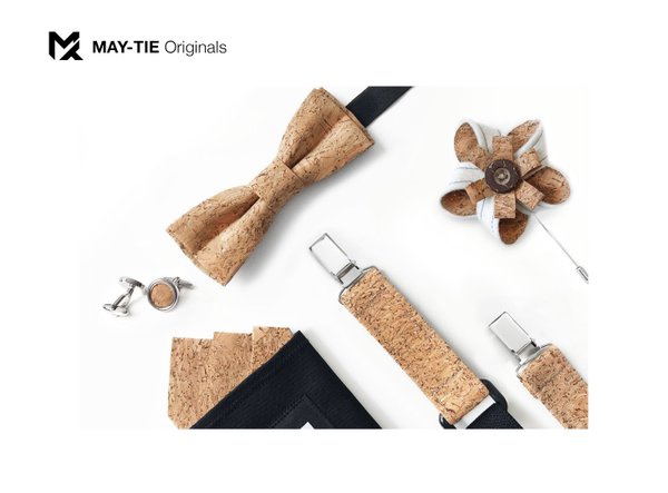 MAY-TIE cork bow tie | Slim Shape | style: Canyon