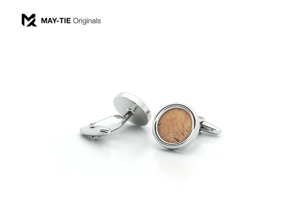 MAY-TIE brass cufflinks with cork | Classic | style: Canyon