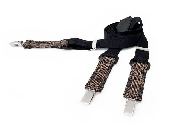 MAY-TIE Suspenders | 100% Cork | Y-Shape | Style: Classic Check