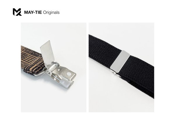 MAY-TIE Suspenders | 100% Cork | Y-Shape | Style: Classic Check