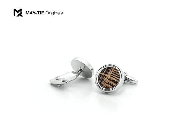 MAY-TIE brass cufflinks with cork | Classic | style: Classic Check