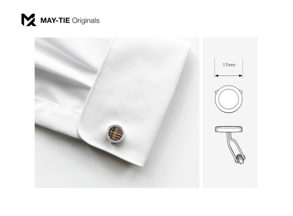 MAY-TIE Cufflinks | 100% Cork | Style: Classic Check