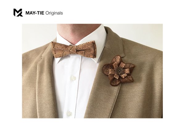 MAY-TIE new wool boutonniere | Classic | style: Kambium Coffee