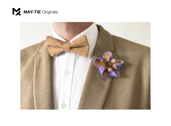 MAY-TIE new wool boutonniere | Classic | style: Canyon Lilac
