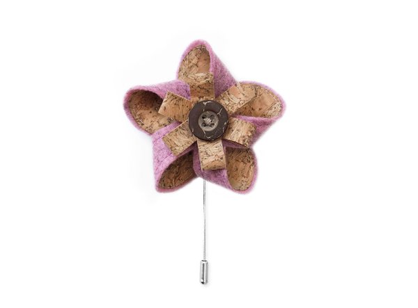 MAY-TIE Ansteckblume aus Schurwolle | Classic | Style: Canyon Rosa
