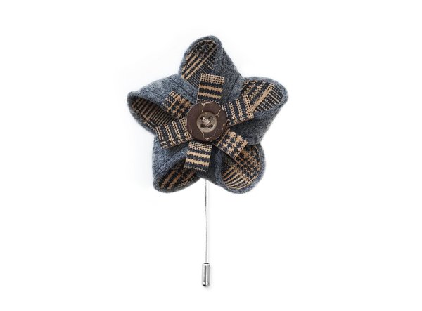MAY-TIE new wool boutonniere | Classic | style: Classic Check Melange
