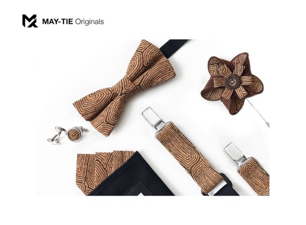 MAY-TIE cork pocket square | Pre-Fold 2in1 | style: Kambium