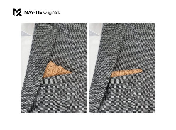 MAY-TIE cork pocket square | Pre-Fold 2in1 | style: Canyon