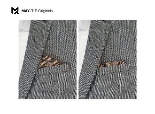 MAY-TIE cork pocket square | Pre-Fold 2in1 | style: Classic Check