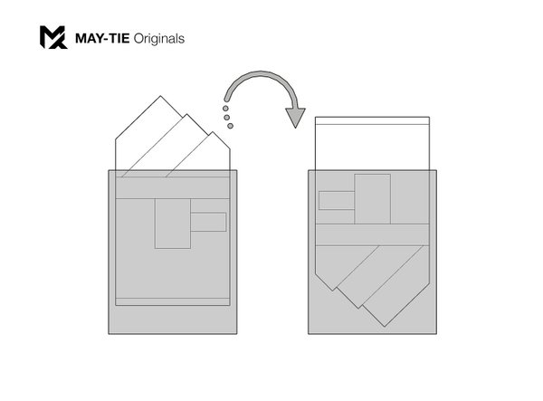 MAY-TIE cork pocket square | Pre-Fold 2in1 | style: Black Skull