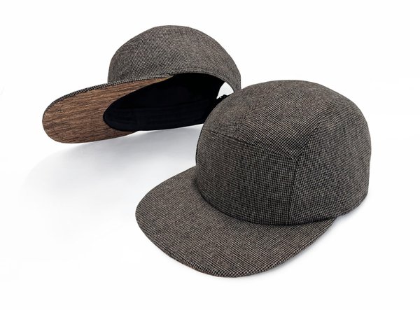 MAY-TIE 5-Panel Cap new wool with cork | style: Houndstooth