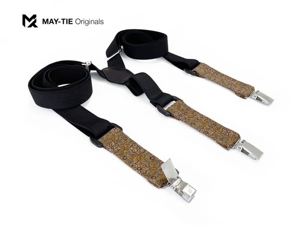MAY-TIE cork suspenders | Iconic Y-Shape | black | style: Lemon
