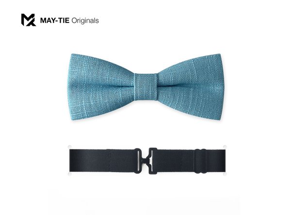 MAY-TIE linen bow tie | Large Batwing | style: Aqua Blue