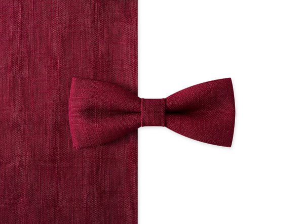 MAY-TIE linen bow tie | Large Batwing | style: Burgundy Red