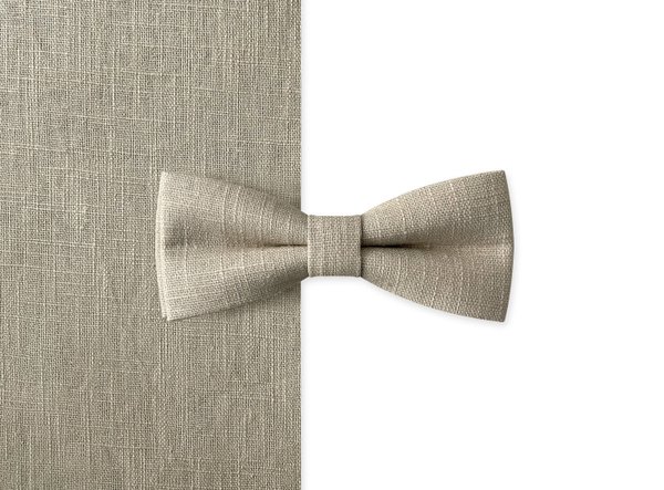MAY-TIE linen bow tie | Large Batwing | style: Nature Beige