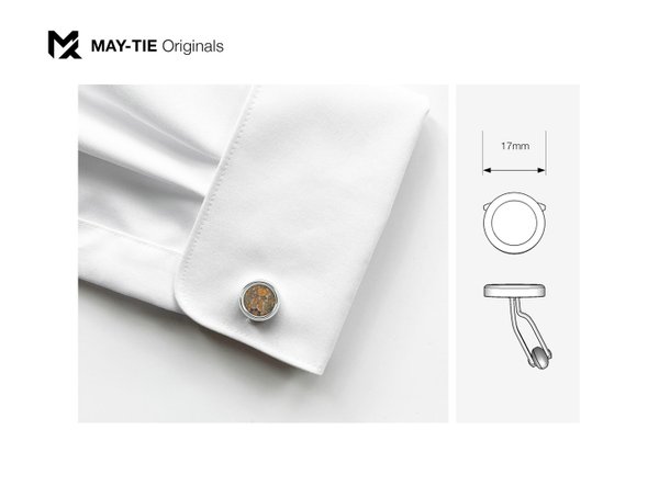 MAY-TIE brass cufflinks with cork | Classic | style: Lemon