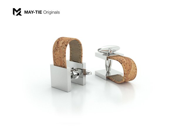 MAY-TIE brass cufflinks with cork | Iconic | style: Canyon