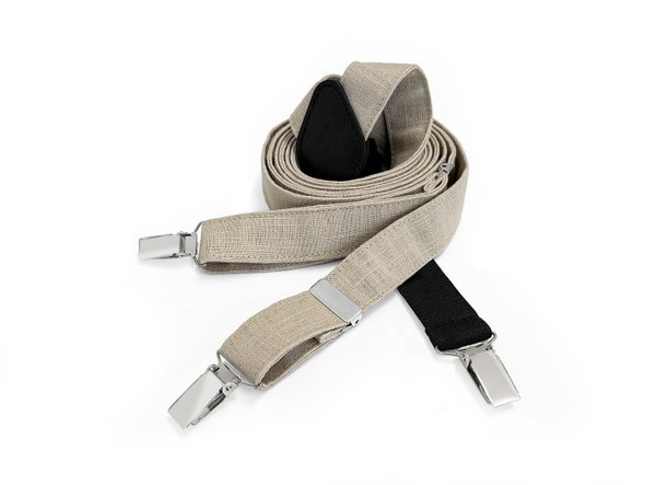 MAY-TIE linen suspenders | Classic Y-Shape | style: Nature Beige