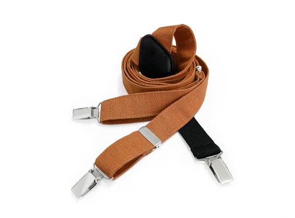 MAY-TIE linen suspenders | Classic Y-Shape | style: Brown Orange