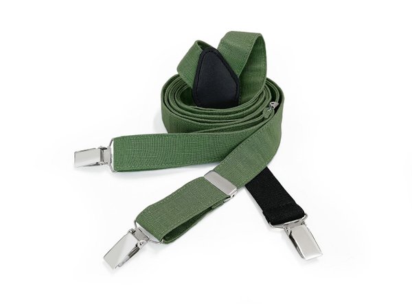 MAY-TIE linen suspenders | Classic Y-Shape | style: Dark Green