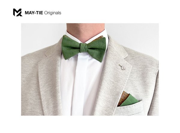 MAY-TIE linen pocket square | Free-Fold 2in1 | style: Green Lemon