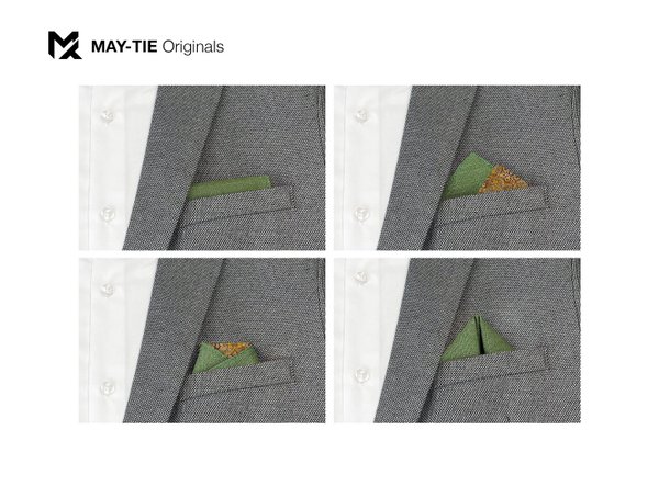 MAY-TIE linen pocket square | Free-Fold 2in1 | style: Green Lemon