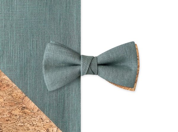 MAY-TIE Xclusive bow tie | Linen and Cork | Butterfly Self Tied Look | Eucalyptus Canyon