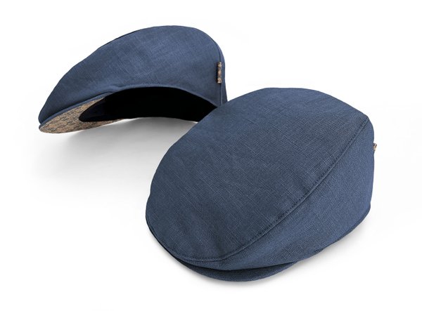 MAY-TIE flat cap linen with cork | Air | style: Blue Baroque