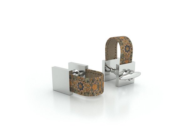 MAY-TIE brass cufflinks with cork | Iconic | style: Lemon Green